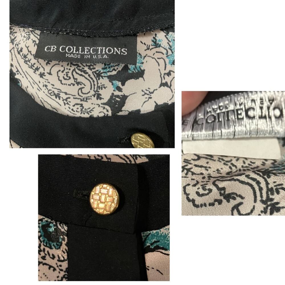 CB Collections Women's Button-Down Stretch Waist Floral Blouse | Size XL VTG - Picture 8 of 9